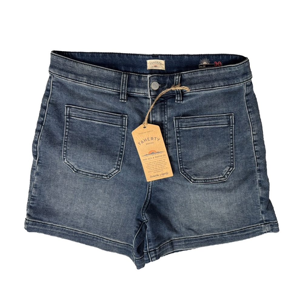 Faherty Women's Riverton Blue Denim Shorts NEW, NWT